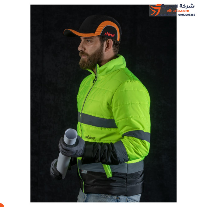 🧥 جاكت بامب مبطن فايبر ووتر بروف Shine 3M – شياكة المهندس، حماية الموقع، ودفا الشتاء 💼🏗️❄️